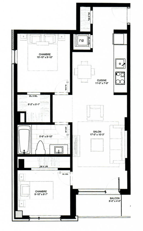 floor plan of the upper level of a house